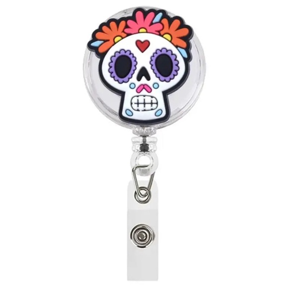 Sugar Skull Day Of The Dead Badge Reel - Picture 1 of 1